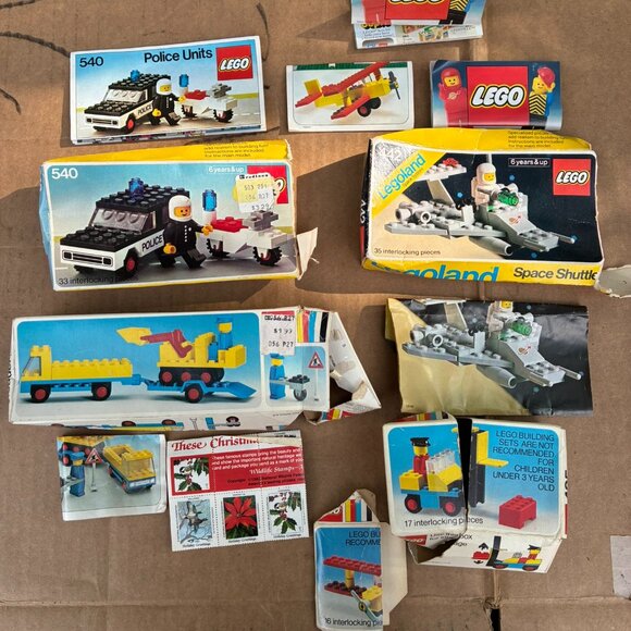VTG LEGO Boxes Space Shuttle 442 - 540 Police - 692 Road Repair - 425 Forklift - Picture 1 of 3